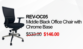 REVOC05 Mid Back Office Chair with Chrome Base