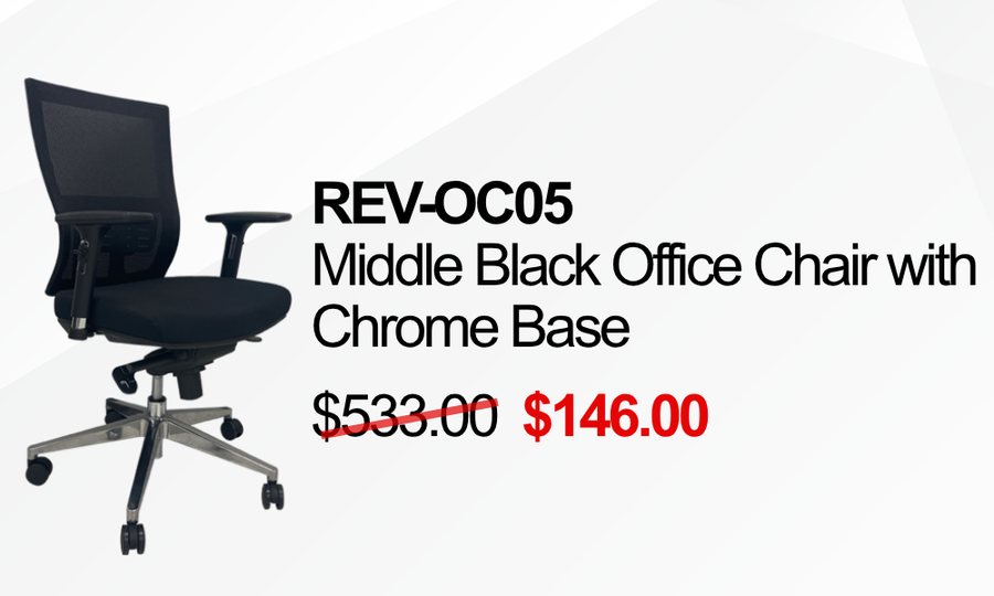 REVOC05 Mid Back Office Chair with Chrome Base